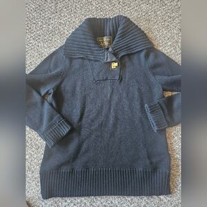 Black Label Ralph Lauren Wide Collar Cotton Sweater Womens Large